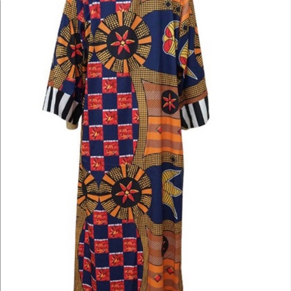 Tribal Orange Long Line Maxi Jacket - Picture 3 of 6